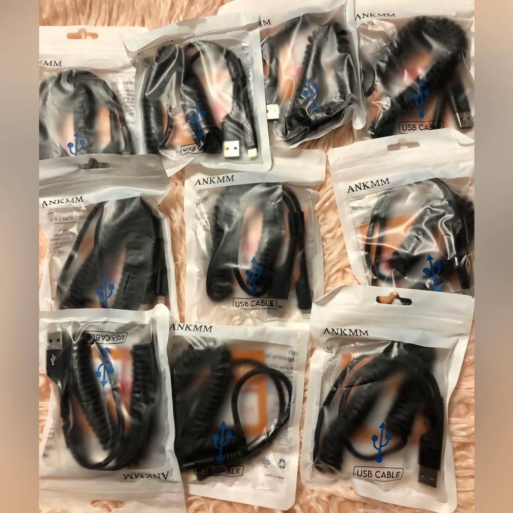 COPY - iPhone Charger Coiled Cable 2.1A Fast Charger -10 Qty